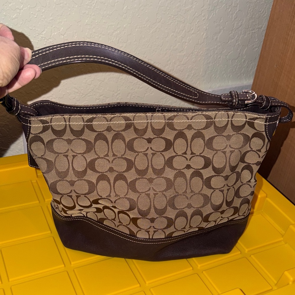 Coach Brown and Tan Tote Bag